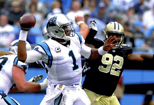 Carolina Panthers: Cam Newton Gets Hit, Foul on Him