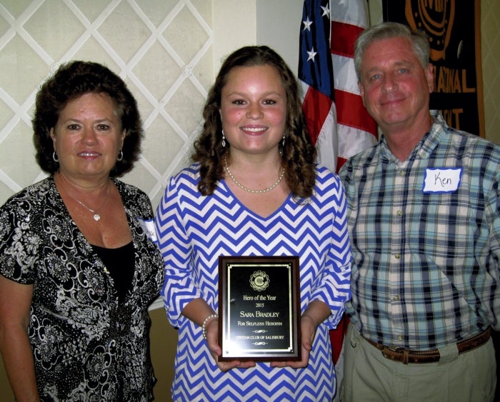 Sara Bradley receives Hero Award from Salisbury Civitan Club ...