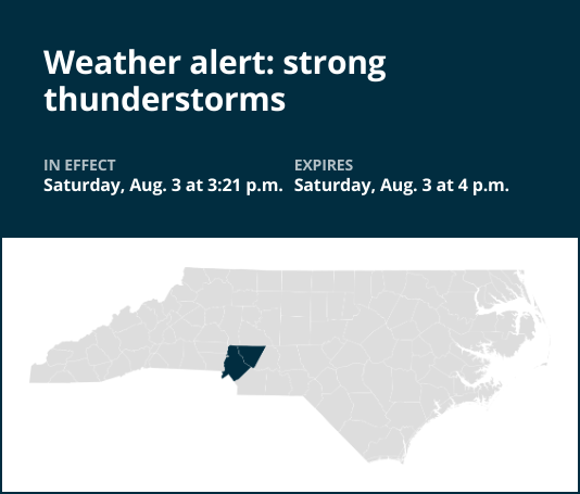 Be prepared for strong thunderstorms in Cabarrus County early Saturday evening