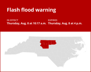 Flash flood warning issued for Davidson County until early Thursday evening