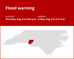 Flood warning affecting Cabarrus County until Friday morning