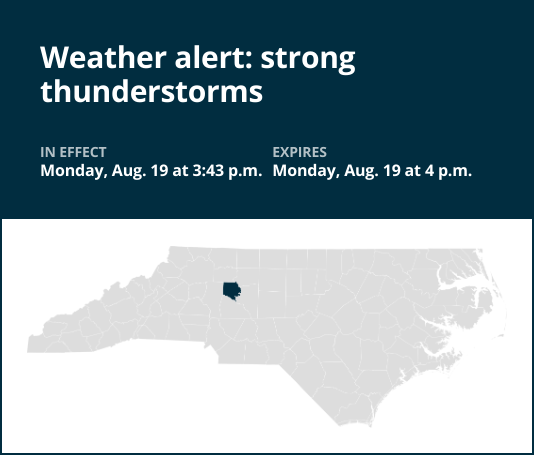 Marble-sized hail forecast with thunderstorms to hit Davie County Monday