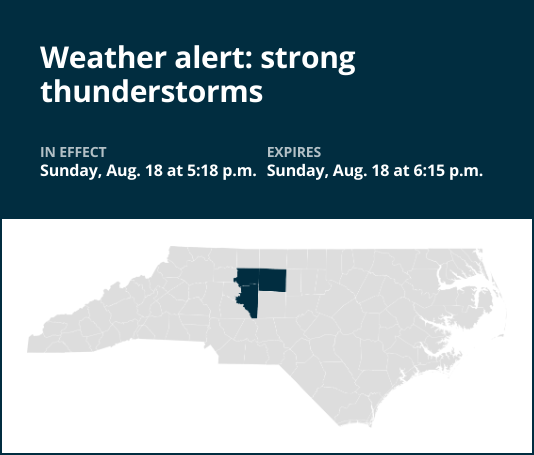 Pea-sized hail expected with thunderstorms in Davidson County Sunday