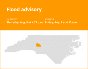 Rowan County under a flood advisory until early Friday morning