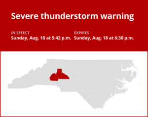 Update: Be ready for damaging winds and penny-sized hail with thunderstorms in Rowan County Sunday