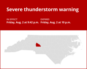 Update: Thunderstorms with damaging winds in Rowan County Friday