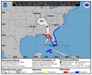 Category 2 Hurricane Helene: Thursday, Sep 26 status update from the NHC