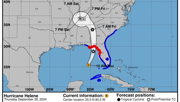 Category 2 Hurricane Helene: Thursday, Sep 26 status update from the NHC