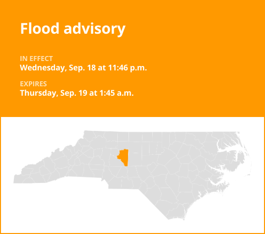 Flood advisory affecting Davidson County until 1 a.m. Thursday