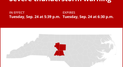 Prepare for damaging winds and quarter-sized hail with thunderstorms in central North Carolina Tuesday