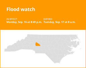 Rowan County under a flood watch until Tuesday morning