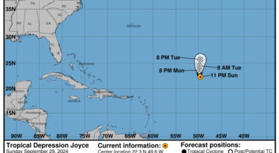 Sunday, Sep 29: NHC's update on Tropical Depression Joyce