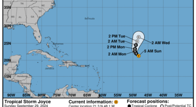 Sunday, Sep 29: NHC's update on Tropical Storm Joyce