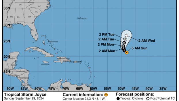 Sunday, Sep 29: NHC's update on Tropical Storm Joyce