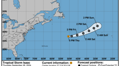 Tropical Storm Isaac: Thursday, Sep 26 status update from the NHC