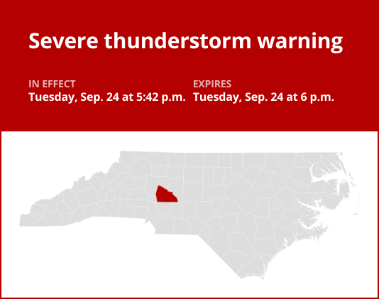 Update: Damaging winds and nickel-sized hail predicted with thunderstorms in Rowan County Tuesday