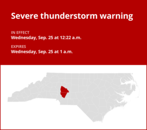 Update: Thunderstorms with damaging winds in Cabarrus and Rowan counties Wednesday