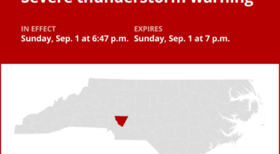 Update: Thunderstorms with damaging winds in Cabarrus County Sunday