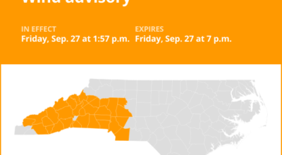 Update: Wind advisory for central North Carolina until Friday evening