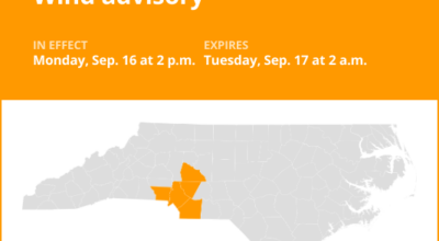 Wind advisory issued for central North Carolina until 2 a.m. Tuesday