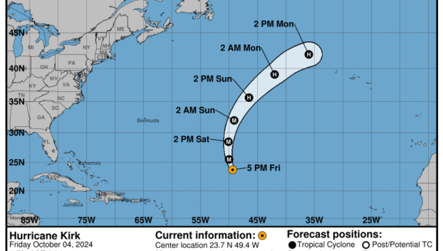 Category 4 Hurricane Kirk: Friday, Oct 4 update from the National Hurricane Center on latest developments