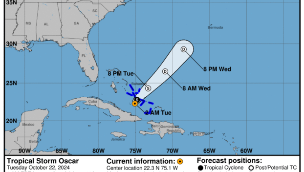 Latest on Tropical Storm Oscar: Tuesday, Oct 22 update from the National Hurricane Center