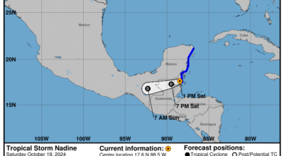 Progress report on Tropical Storm Nadine: Saturday, Oct 19 update from the NHC