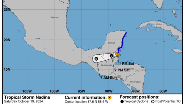 Progress report on Tropical Storm Nadine: Saturday, Oct 19 update from the NHC