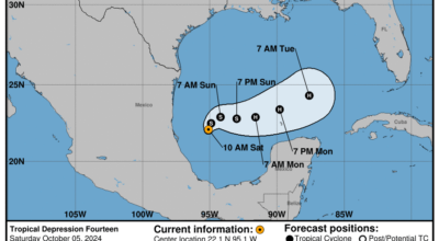 Saturday, Oct 5 update: Latest on the Tropical Depression from the NHC