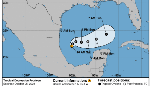 Saturday, Oct 5 update: Latest on the Tropical Depression from the NHC