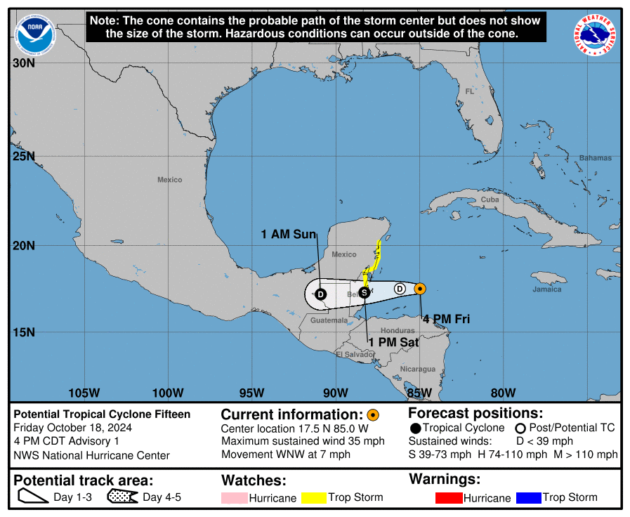 The Potential Tropical Cyclone: Friday, Oct 18 status update from the NHC