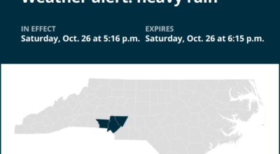 Update: Prepare for heavy rain in central North Carolina Saturday evening