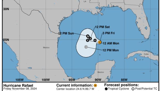 Category 2 Hurricane Rafael: Friday, Nov 8 update from the NHC on latest developments