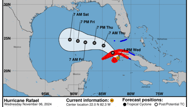 Category 3 Hurricane Rafael: Wednesday, Nov 6 update from the National Hurricane Center on latest developments