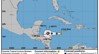 Latest on the Potential Tropical Cyclone: Wednesday, Nov 13 update from the NHC