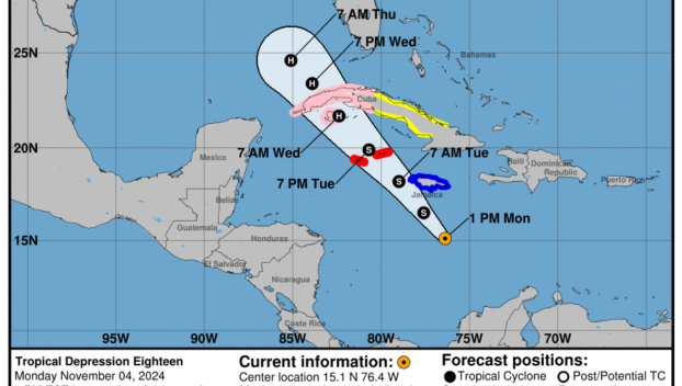 Monday, Nov 4: National Hurricane Center's update on the Tropical Depression