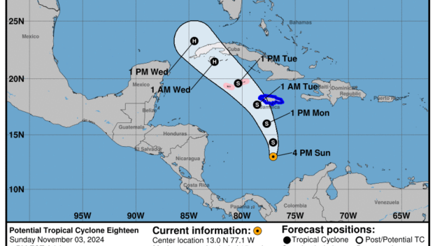 Progress report on the Potential Tropical Cyclone: Sunday, Nov 3 update from the NHC