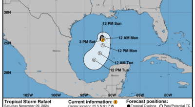 Saturday, Nov 9 update from the NHC: Latest on Tropical Storm Rafael