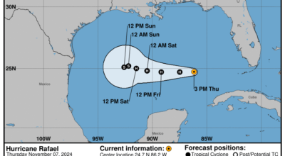 Thursday, Nov 7: National Hurricane Center's update on Category 2 Hurricane Rafael