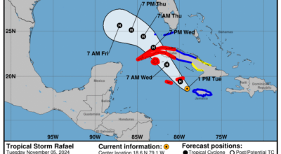 Tropical Storm Rafael: Tuesday, Nov 5 status update from the National Hurricane Center