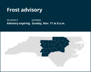 Update: Frost advisory previously issued will expire at 8 a.m.