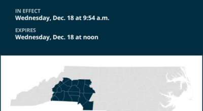 Update: Be ready for dense fog in central North Carolina until Wednesday midday