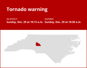 Update: Tornado warning issued for Rowan County Sunday morning