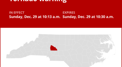 Update: Tornado warning issued for Rowan County Sunday morning