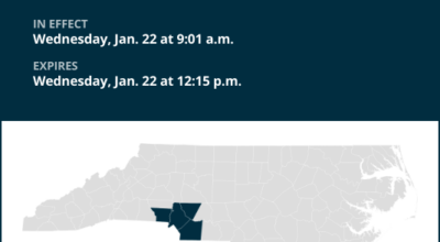 Special weather statement affecting central North Carolina until Wednesday midday