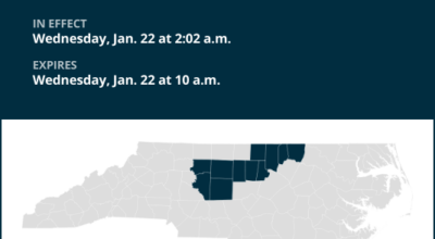 Special weather statement for central North Carolina until Wednesday morning