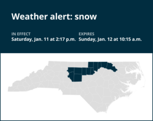 Update: Brace for snow and black ice in central North Carolina until Sunday morning