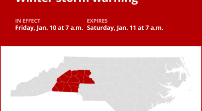 Update: Winter storm warning issued for central North Carolina for Friday and Saturday