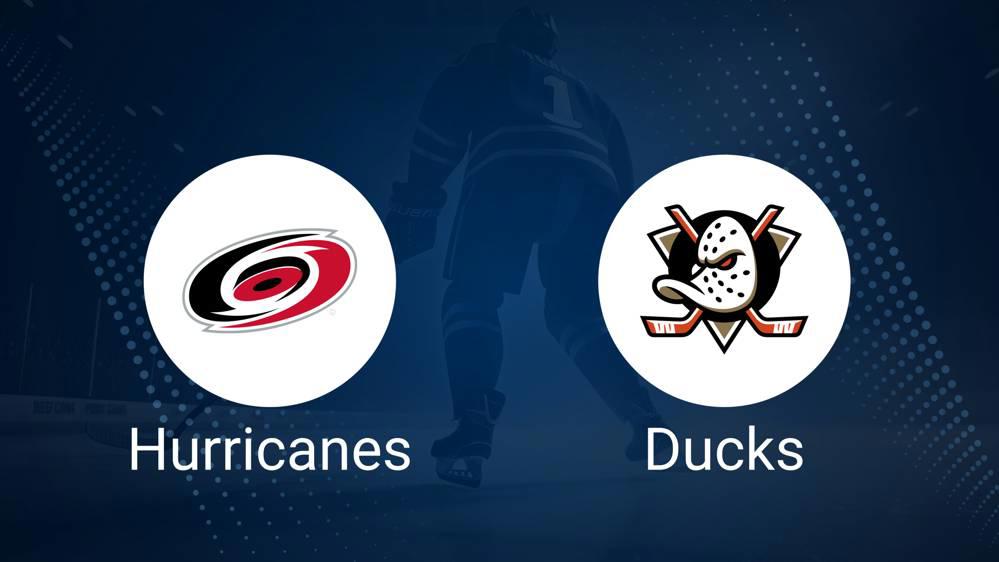 Where to Watch Carolina Hurricanes vs. Anaheim Ducks on TV or Streaming Live - January 12