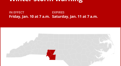 Winter storm warning for central North Carolina for Friday and Saturday